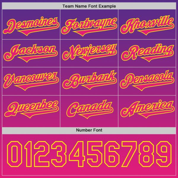 Custom Purple Hot Pink Red-Light Yellow 3D Geo Law Demon King Deities Authentic Baseball Jersey