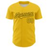 Custom Yellow Black 3D Geo Law Feast God Deities Authentic Baseball Jersey