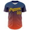 Custom Blue Yellow Orange-Black 3D Geo Law Tiger Ronin Deities Authentic Baseball Jersey