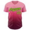 Custom Pink Neon Green-Black 3D Geo Law Lil Horrors Authentic Baseball Jersey