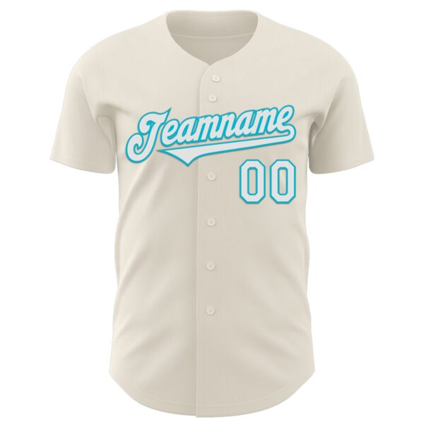 Custom Cream White-Lakes Blue 3D Geo Law Live Long Authentic Baseball Jersey