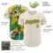 Custom Cream Gold-Midnight Green 3D Geo Law Long Live The King Authentic Baseball Jersey