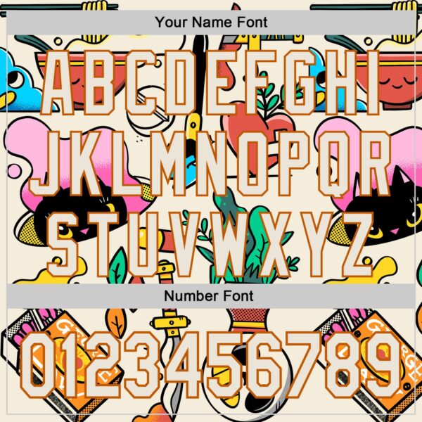 Custom Cream Texas Orange 3D Geo Law Life Balance Authentic Baseball Jersey