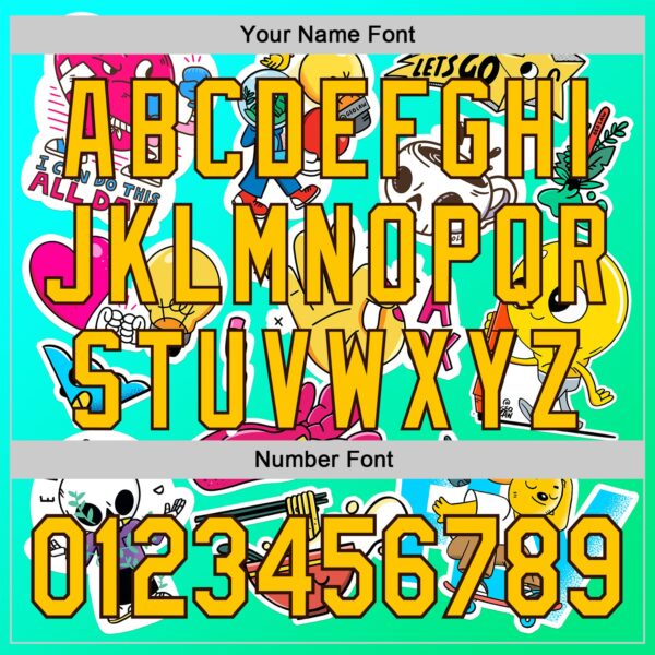 Custom Blue Yellow-Brown 3D Geo Law OK Authentic Baseball Jersey