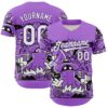 Custom Purple White 3D Geo Law Story Time Authentic Baseball Jersey