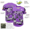 Custom Purple White 3D Geo Law Story Time Authentic Baseball Jersey