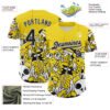 Custom Yellow Black-White 3D Geo Law Fantasy Road Authentic Baseball Jersey