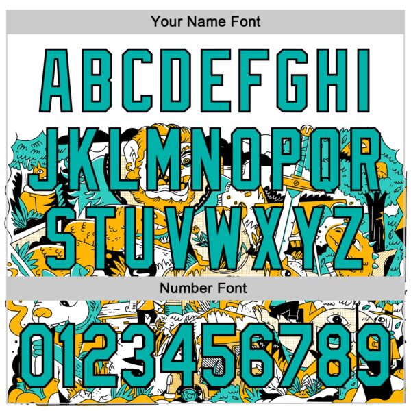 Custom White Aqua-Black 3D Geo Law Monsters Home Authentic Baseball Jersey