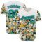 Custom White Aqua-Black 3D Geo Law Monsters Home Authentic Baseball Jersey