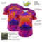 Custom Purple Deep Pink Orange-Yellow 3D Syntetyc Tori And Geisha Authentic Baseball Jersey