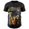 Custom Blue Black-Vegas Gold 3D Tobe Fonseca Alien Invasion Cat Scream Starry Night Authentic Baseball Jersey