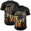 Custom Blue Black-Vegas Gold 3D Tobe Fonseca Alien Invasion Cat Scream Starry Night Authentic Baseball Jersey
