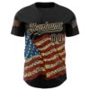 Custom Red Black-Vegas Gold 3D Tobe Fonseca American Flag Freedom Impressionist	 Starry Authentic Baseball Jersey