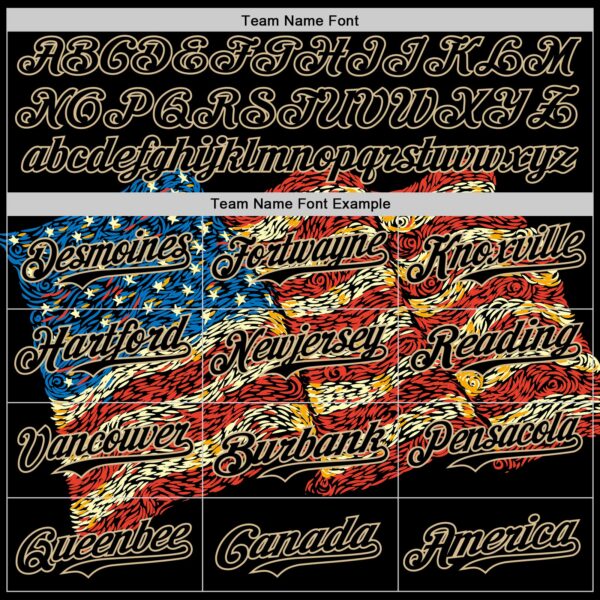 Custom Red Black-Vegas Gold 3D Tobe Fonseca American Flag Freedom Impressionist	 Starry Authentic Baseball Jersey