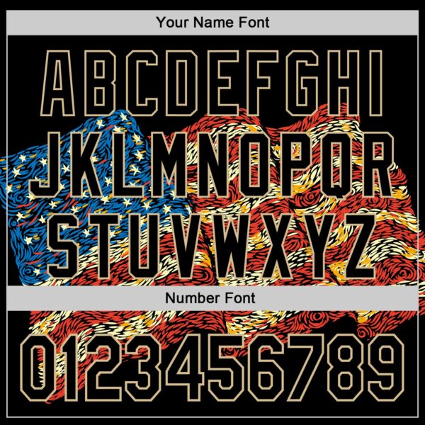 Custom Red Black-Vegas Gold 3D Tobe Fonseca American Flag Freedom Impressionist	 Starry Authentic Baseball Jersey