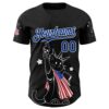 Custom Black Royal-White 3D Tobe Fonseca American Flag Liberty Statue Cat Authentic Baseball Jersey