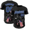 Custom Black Royal-White 3D Tobe Fonseca American Flag Liberty Statue Cat Authentic Baseball Jersey