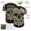 Custom Cream Black-White 3D Tobe Fonseca Cat Skull Authentic Baseball Jersey
