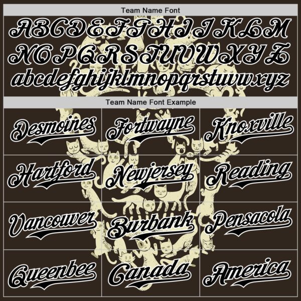 Custom Cream Black-White 3D Tobe Fonseca Cat Skull Authentic Baseball Jersey