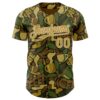 Custom Camo Old Gold-Cream 3D Tobe Fonseca Coffee Army Camouflage Authentic Baseball Jersey