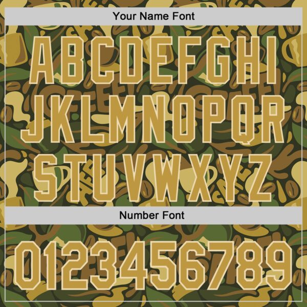 Custom Camo Old Gold-Cream 3D Tobe Fonseca Coffee Army Camouflage Authentic Baseball Jersey