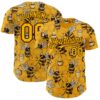 Custom Gold Gold-Brown 3D Tobe Fonseca Coffee Worker Bee Authentic Baseball Jersey
