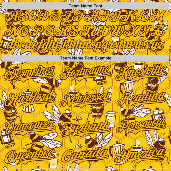 Custom Gold Gold-Brown 3D Tobe Fonseca Coffee Worker Bee Authentic Baseball Jersey