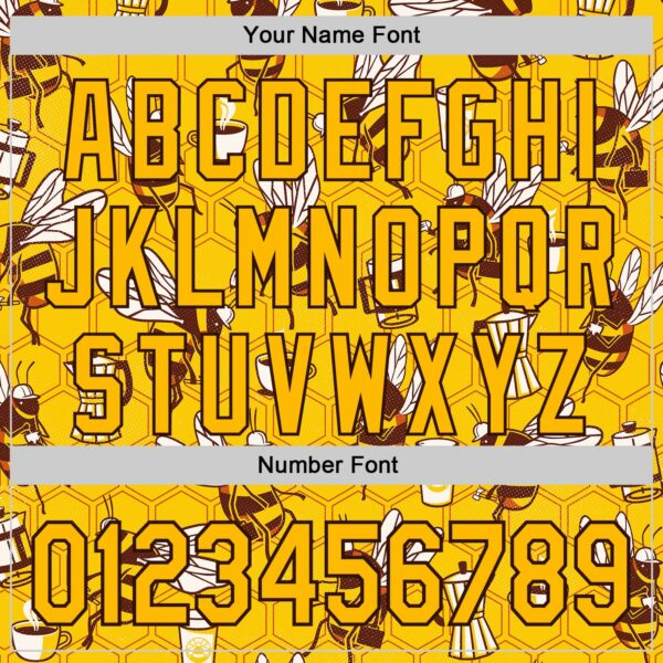 Custom Gold Gold-Brown 3D Tobe Fonseca Coffee Worker Bee Authentic Baseball Jersey