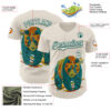 Custom Cream Cream-Midnight Green 3D Tobe Fonseca Colorful Tattooed Panda Textures Authentic Baseball Jersey
