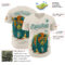 Custom Cream Cream-Midnight Green 3D Tobe Fonseca Colorful Tattooed Panda Textures Authentic Baseball Jersey