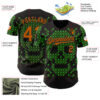 Custom Green Texas Orange-Black 3D Tobe Fonseca Deforestation Brown Skull Authentic Baseball Jersey