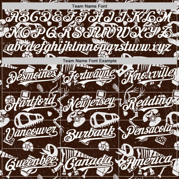 Custom Brown White-Brown 3D Tobe Fonseca Dinosaurs Fossils Vintage Technology Authentic Baseball Jersey