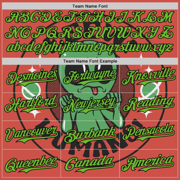 Custom Red Aurora Green-Black 3D Tobe Fonseca Eeew Humans Alien Gray ET Authentic Baseball Jersey