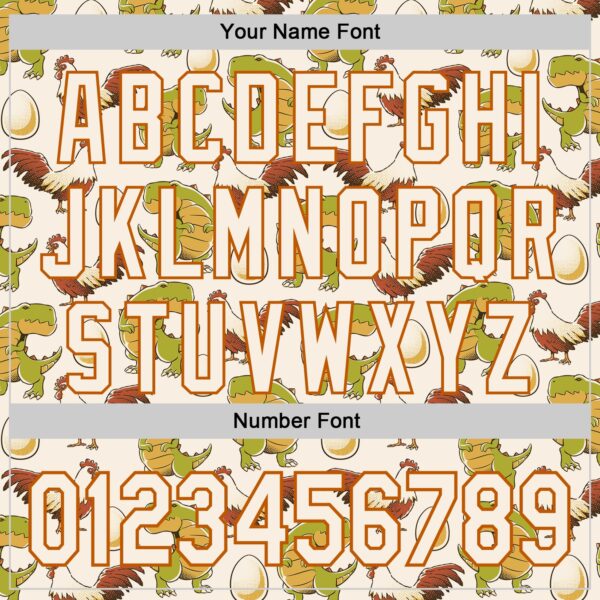 Custom Cream Cream-Texas Orange 3D Tobe Fonseca Egg Chicken and Dinossaur Authentic Baseball Jersey