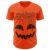 Custom Orange Orange-Black 3D Tobe Fonseca Halloween Pumpkin Cat Authentic Baseball Jersey