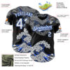 Custom Black White-Thunder Blue 3D Tobe Fonseca Kanagawa Cat Wave Black Authentic Baseball Jersey