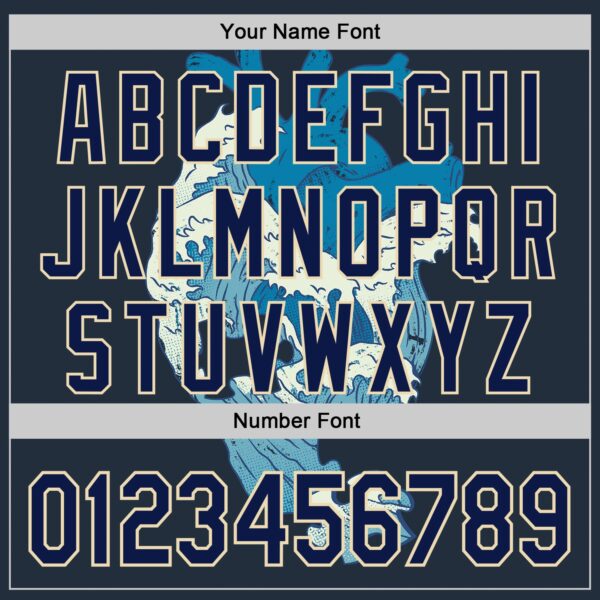 Custom Blue Navy-Cream 3D Tobe Fonseca Kanagawa Heart Puzzle Authentic Baseball Jersey