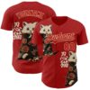 Custom Red Red-City Cream 3D Tobe Fonseca Katsuki Cat Japanese Anime Authentic Baseball Jersey