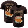 Custom Brown Brown-City Cream 3D Tobe Fonseca Kitten Nuggets Fast Food Cat Authentic Baseball Jersey