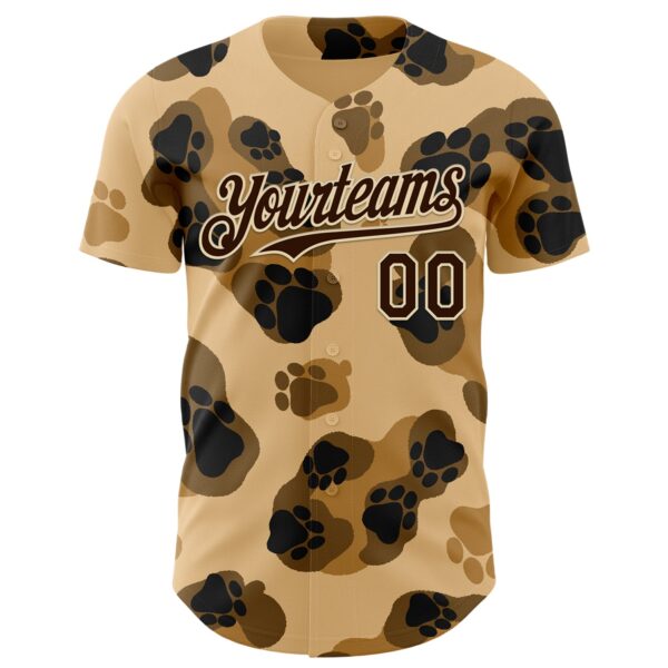 Custom Brown City Cream 3D Tobe Fonseca Leopard Paws Cute Authentic Baseball Jersey