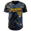 Custom Blue Gold-Black 3D Tobe Fonseca Luna Dreams Starry Night Authentic Baseball Jersey