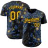 Custom Blue Gold-Black 3D Tobe Fonseca Luna Dreams Starry Night Authentic Baseball Jersey