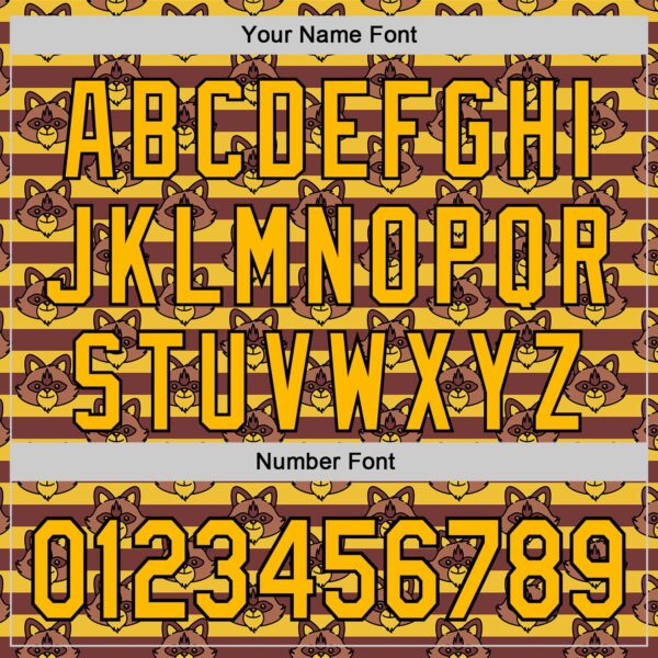 Custom Gold Black 3D Tobe Fonseca Raccoon Face Lines Authentic Baseball Jersey