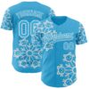 Custom Sky Blue Sky Blue-White 3D Tobe Fonseca Snowflake Cat Winter Authentic Baseball Jersey