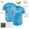 Custom Sky Blue Sky Blue-White 3D Tobe Fonseca Snowflake Cat Winter Authentic Baseball Jersey