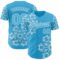 Custom Sky Blue Sky Blue-White 3D Tobe Fonseca Snowflake Cat Winter Authentic Baseball Jersey