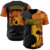 Custom Black Black-Yellow 3D Tobe Fonseca The Starry Halloween Night Authentic Baseball Jersey