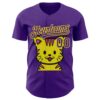 Custom Purple Purple-Light Yellow 3D Tobe Fonseca Cat Warhol Pop Art Authentic Baseball Jersey