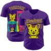 Custom Purple Purple-Light Yellow 3D Tobe Fonseca Cat Warhol Pop Art Authentic Baseball Jersey