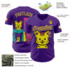 Custom Purple Purple-Light Yellow 3D Tobe Fonseca Cat Warhol Pop Art Authentic Baseball Jersey